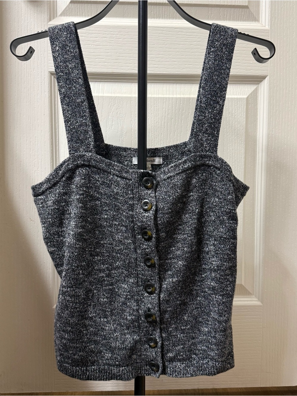 Madewell Charcoal Gray Button-Front Knit Cami